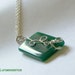 Reserved Emerald Green Quartz Chalcedony Sterling Silver Vine Pendant