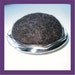 Black Felted Pincushion - Sparkling Silverplated Base
