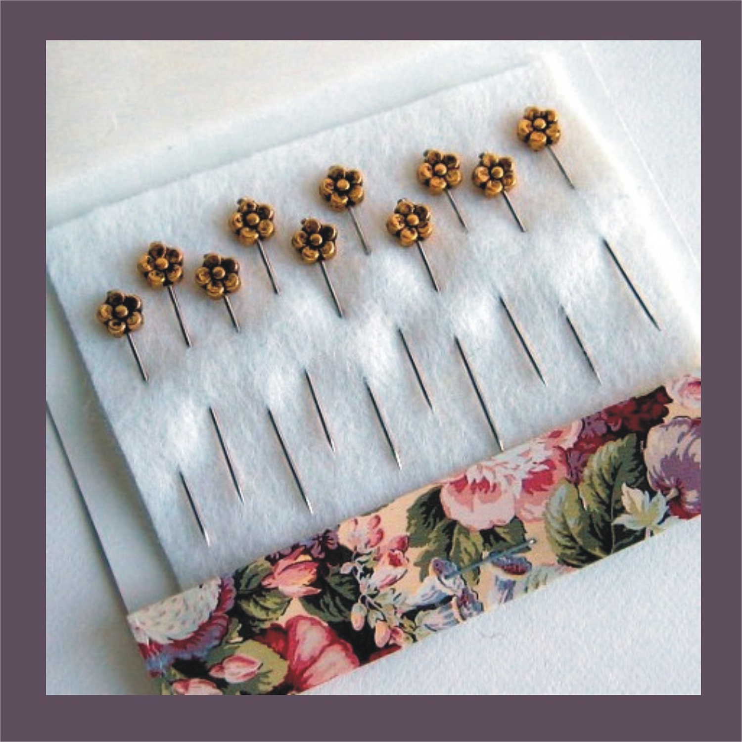 Decorative Flower Pins Embellishment Sewing by PincushionCrazy