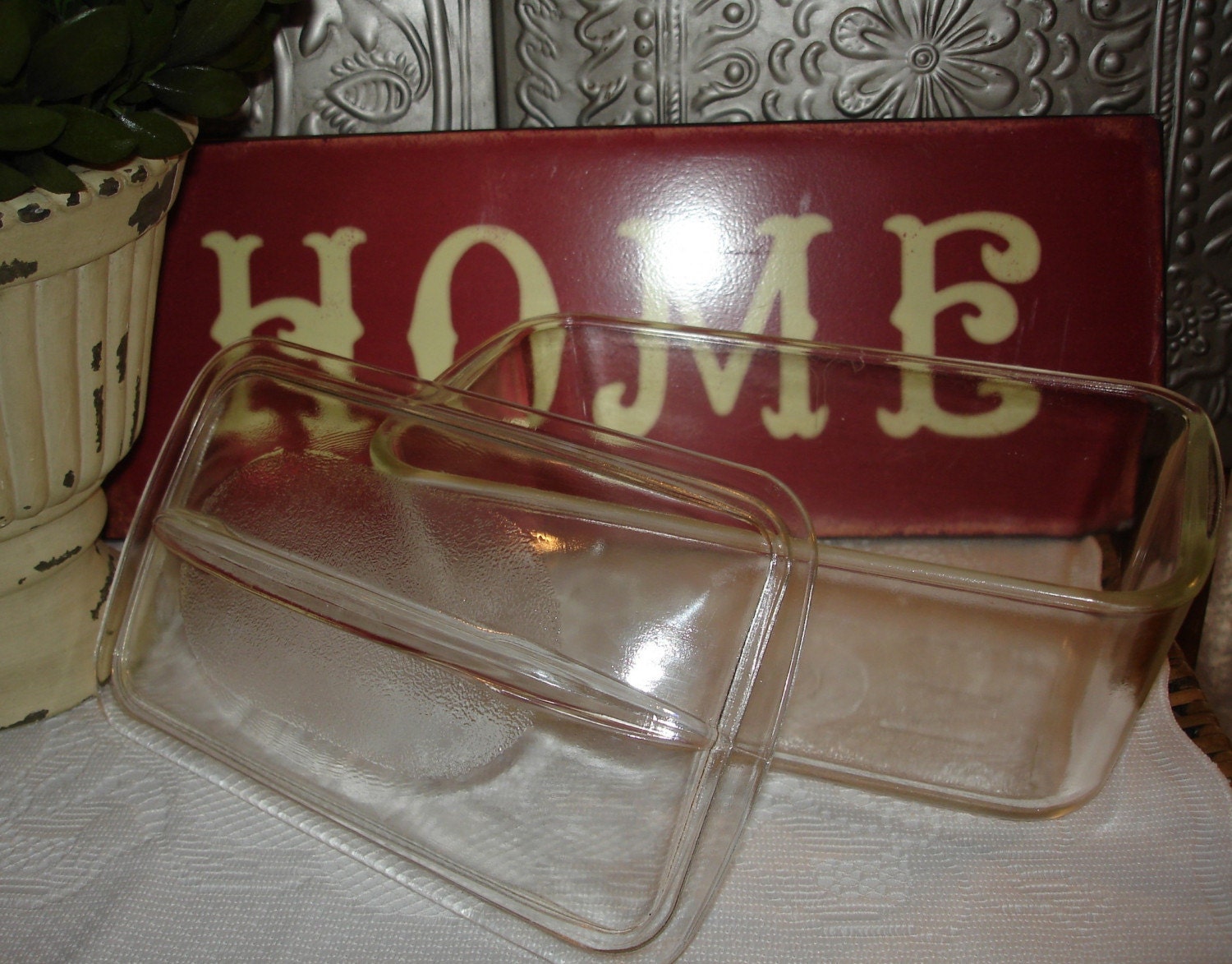 VINTAGE WESTINGHOUSE GLASS LOAF PAN WITH LID by ZABRINAS on Etsy