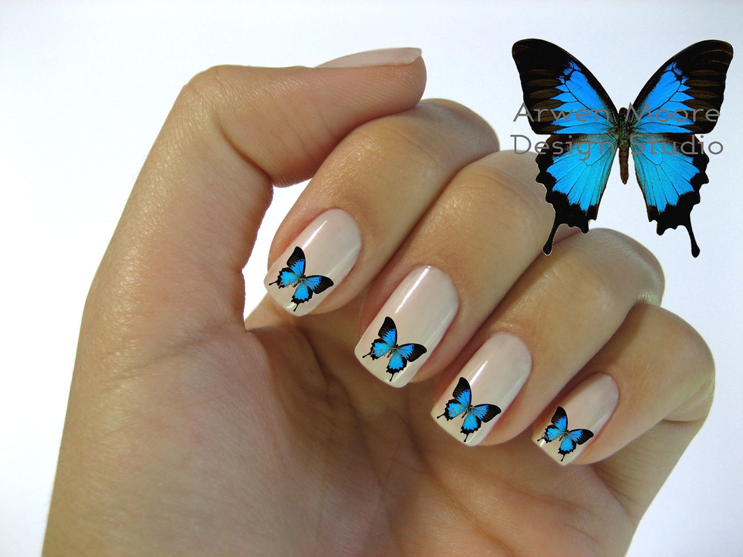 Butterfly Nail Art Tutorial with Nail Stickers - wide 2