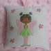 Tooth Fairy Pillow - Personalized FREE - Dark Skin - Hand Painted- ON SALE