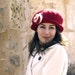 felt and cotton hat handmade in france Ruby