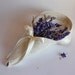 Ivory burlap petal cone / basket alternative for flower girls in your rustic wedding. Handmade by Nutfield Weaver.