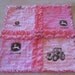 Pink and Brown John Deere Baby Girl Mini Rag Quilt Security Blanket Burpie