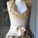 Linen and Lace Halter Top - Wheat and Gold