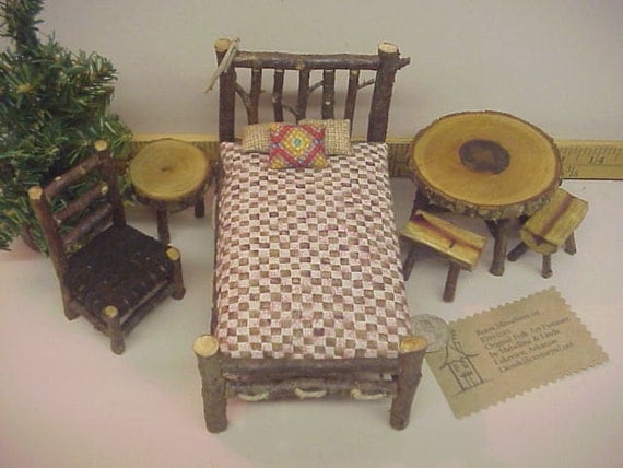 miniature log cabin furniture