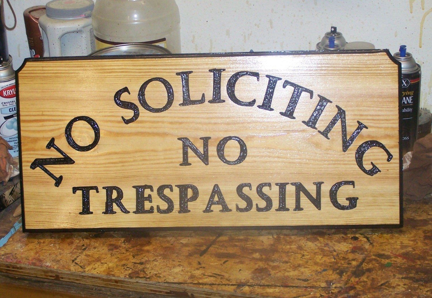 No Soliciting No Trespassing Wood Sign By Wooddesigner On Etsy 