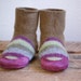 Wool Slippers, Eco Friendly, Leather & Wool, Size 7.5, Grapevine Swing