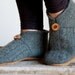 Womens Wool Slippers, Minimalist Style, Handmade & Eco Friendly, size 8, Pines