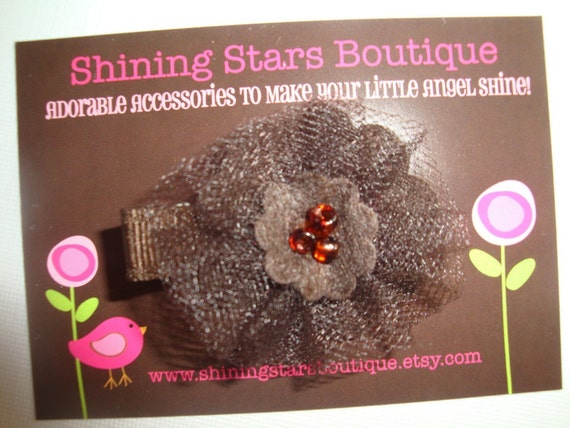 Hair Accessories Felt Hair Clips Elegant Brown Felt and