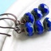 Blue Earrings - Electric - Czech Glass Rondelle and Copper Earrings