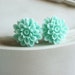 Mint Dahlia Post Earrings