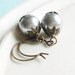 Pearl Earrings - Grey Pearl and Brass - Tea Party