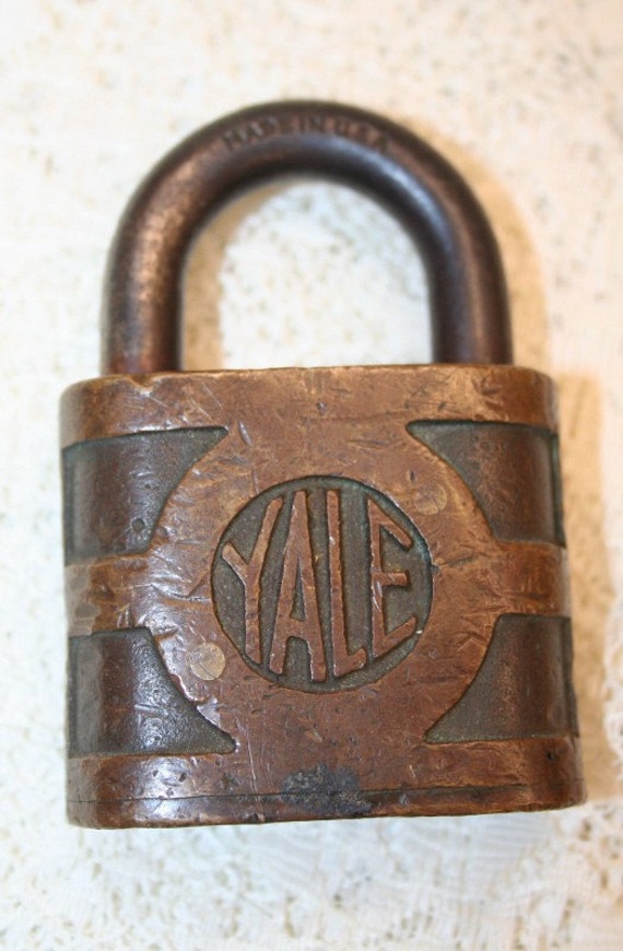 Antique Solid Brass Yale and Towne Padlock