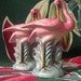 Vintage 1950s pink flamingo salt and pepper shakers