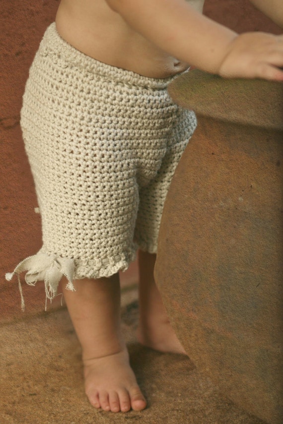 Organic Baby Bloomers with Raw Linen Ties Eco by joretta on Etsy