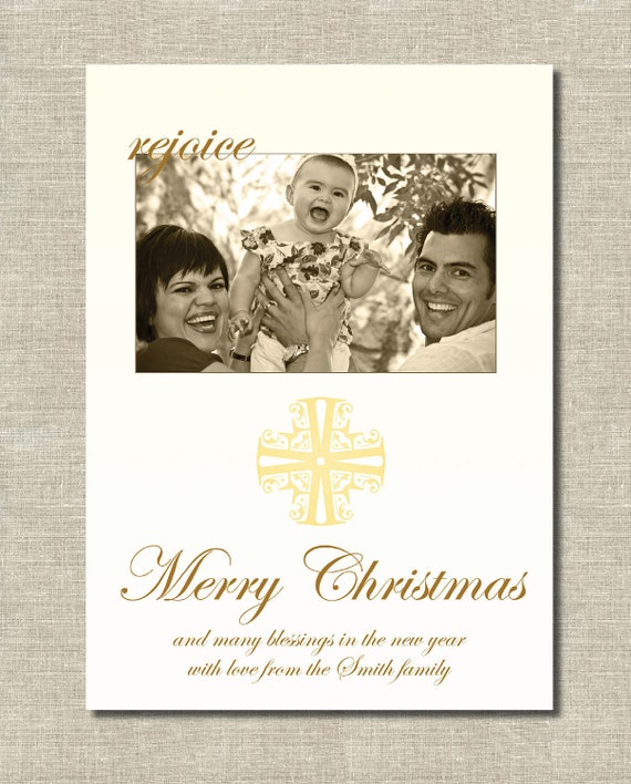 cream cross holiday photo card Il_570xn