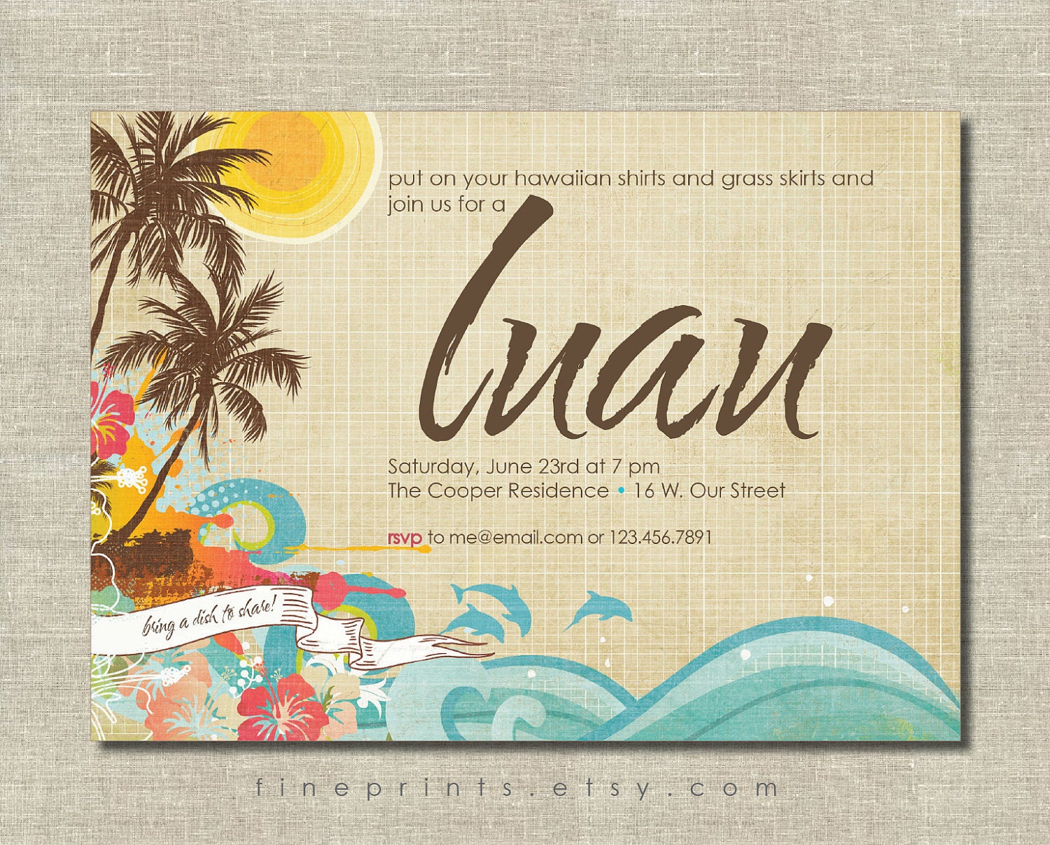  luau invitation 