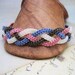 Pink, Blue and Brown Braided Macrame Bracelet