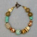 Vintage Turquoise Bead Bracelet ,Israeli Sandstone,Picture Jasper,Buffalo Horn- Symbiosis