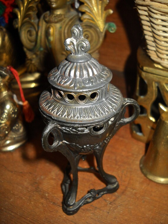 Small Antique Brass Incense Burner Made in France