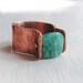 Copper Rivet Ring - Russian Amazonite Square Stone