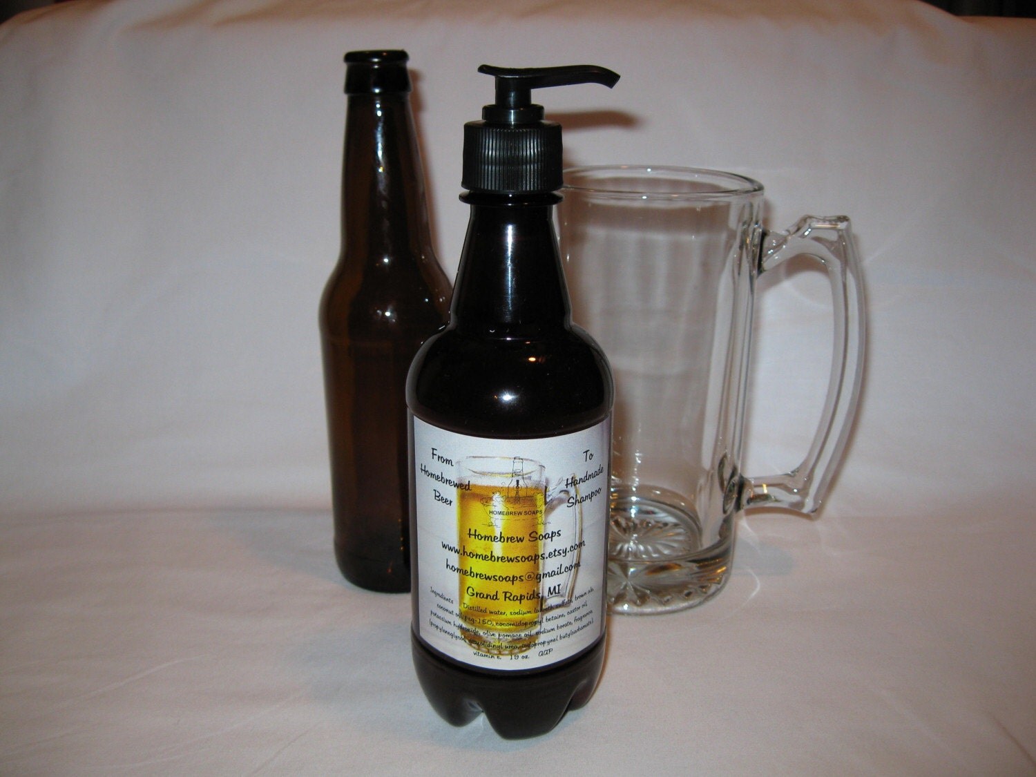 19 ounce Beer Shampoo made with Homebrewed Brown Ale