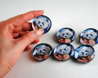 Panda Bubble Magnets, Set of 6
