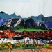 Mountain Land, 7x5 ORIGINAL COLLAGE ART