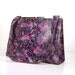 Vtg 80s lilac purple leather structured tote. snake print. designer fashion tote