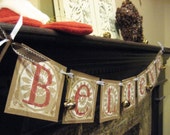 Christmas Decoration BELIEVE Garland Banner Sign Gold Jingle Bells Il_170x135