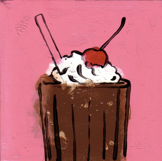 Items similar to Yummy Milkshake Pop Art Painting 6