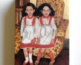 Twin / Tiny canvas print - Folk art print