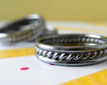 Sterling Silver Band. Oxidized Ring.