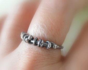 Unico Sterling Silver Oxidized Rustic Ring. Size 7.75