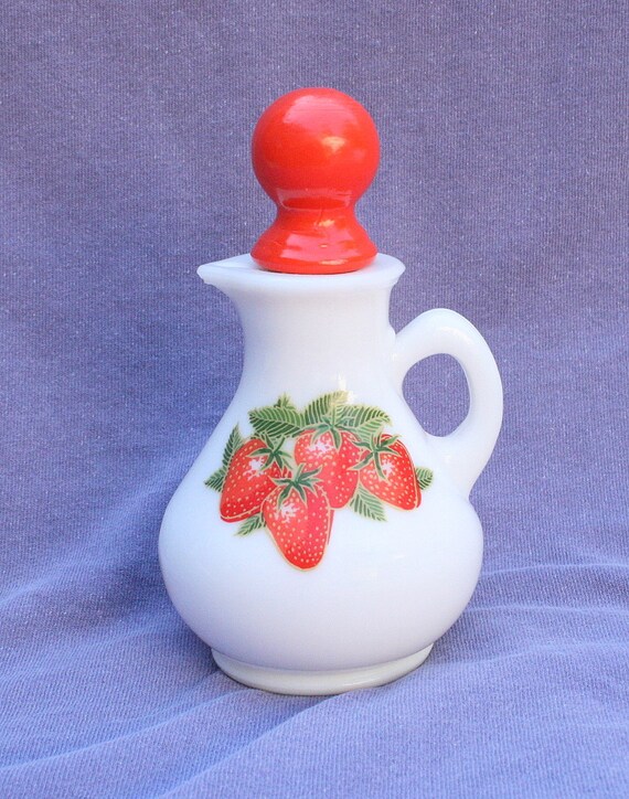Items similar to Avon Strawberry Pitcher Decanter Vintage Vanity Red