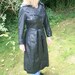 Vintage Black Leather Trench Coat Jacket Duster Nordstrom Belted Womens 8 SALE