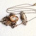 Vintage Art Nouveau Lavalier Necklace Nude Scarf Dancer Intaglio Glass Rhinestones Filigree Baroque Pearl Drop