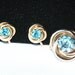 Vintage CORO Aquamarine Blue Brooch Earrings Set 1940s Swirls Wedding Bride Formal