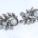 Vintage CORO Blue Silver Earrings Ice Blue Antiqued Silvertone Curving