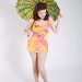 Vintage 1960s Swimsuit // Bright Tropical Nylon Stretch Skirted Pin Up Swimsuit