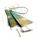 Verdigris Textured Brass Triangle Long Patina Earrings - Old is New - Handmade Fashion - Summer Trends