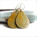 Patinaed Brass Teardrop - Patina Earrings -Weathered Drops in Saffron Verdigris - Fall Fashion- Black Friday