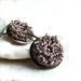 Seed Beaded Earrings - Glass Seed Bead, Copper- Beadwoven Earrings -Mauve Pods -Jewellery