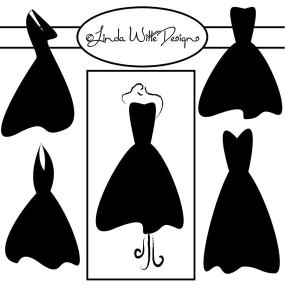 Little Black Dress Clip Art by DooDleBuGsnLoLLiPoPs on Etsy