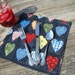 Cloth Dinner Napkins, Reversible Heart Napkins, Cottage Farm Home Decor, Red, White, Blue Napkins