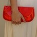 Clutch Purse in Orange, Rust, Maroon, and Pink Floral Vintage Fabric - Size Large cc026 - made to order