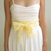 Obi Sash Bow in a Pastel Yellow and White Floral Vintage Lace Fabric by ccdoodle on etsy - made to order - last one