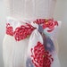 Japanese Obi Belt Cotton Obi Wedding Sash in Off White Red Multi Color Floral Print - made to order - last one